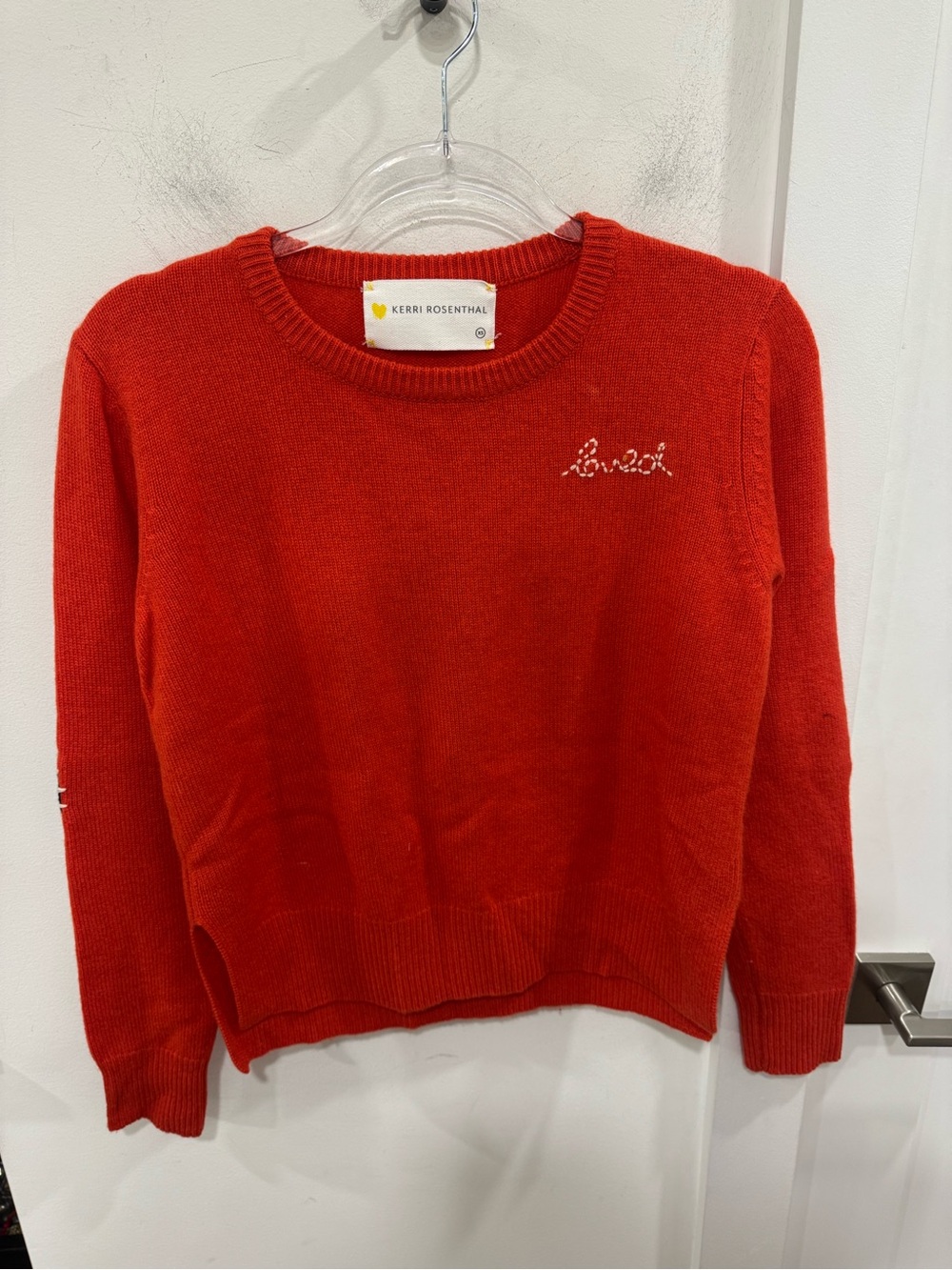 Kerri Rosenthal Bright Red Women's Crewneck Sweater